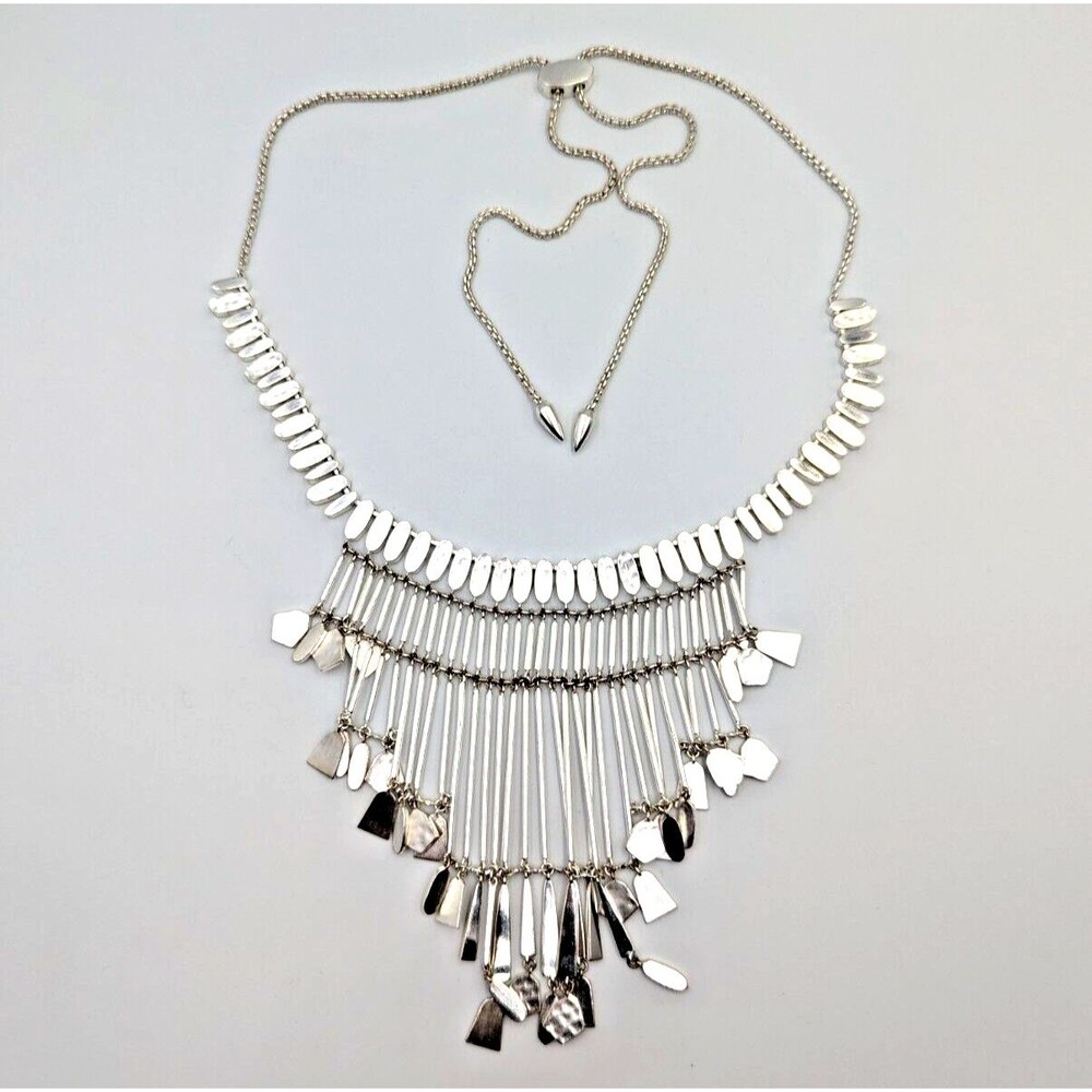 Kendra Scott Silver Tone Lana Statement Bib Style Necklace Retired